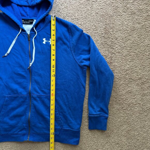 Under Armour Sweatshirt Mens XL Hoodie Full Zip UA Blue Pockets - Picture 7 of 11
